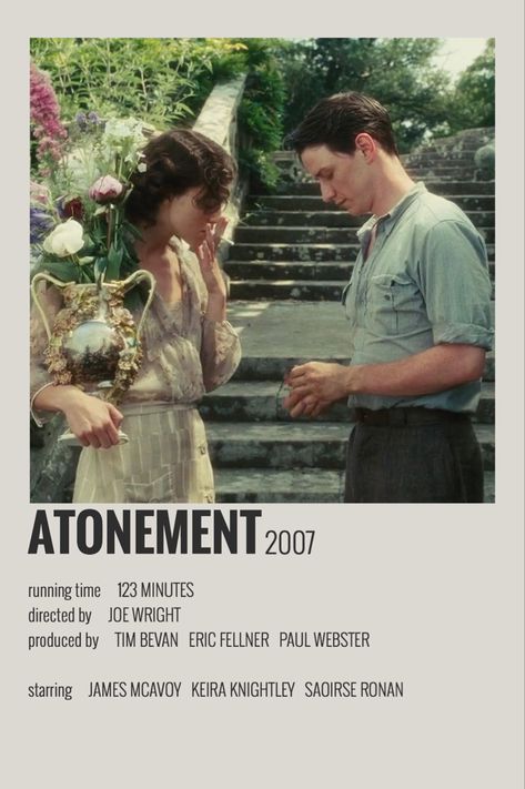 Atonement Movie, Indie Movie Posters, Film Polaroid, Film Recommendations, Bon Film, Iconic Movie Posters, Movie Card, Girly Movies, Film Posters Minimalist