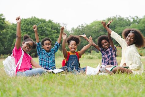 Sitting In The Park, Raised Hands, Nigeria Flag, Child Education, Children Education, Kids Favors, Children Park, Bible Images, African Children