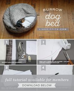 Burrow Dog Bed Tutorial Burrow Dog Bed, Homemade Pet Beds, Dog Bed Sewing Pattern, Knitting Quilt, Diy Pet Bed, Diy Dog Bed, Dog Personality, Small Dog Clothes, Puppies And Kitties