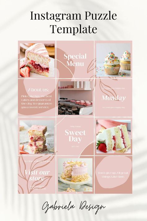 Bakery Grid Instagram, Bakery Instagram Grid, Cake Feed Instagram, Insta Feed Ideas For Business, Insta Grid Ideas Aesthetic, Business Account Instagram Ideas, Dessert Instagram Feed, Cake Instagram Feed, Instagram Cake Ideas