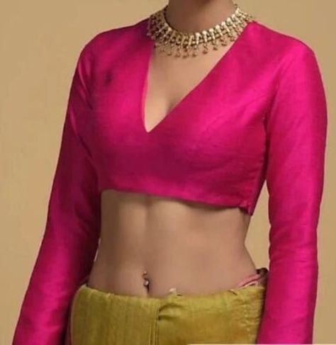 Measurement/Custom Made Indian Ethnic Blouse. * Fabric :- Premium Raw Silk. * Color :- Magenta. * Neckline :- V-Neck. * Embellishment :- Plain. * Sleeves :- Long Sleeves. * Side Zip Closure. * Padded & Non-Padded Blouse. * Color & Sleeves can be Customize as per the Customer's requirement.  Size-Bust 30 to 50bust Color -All colours available Thanks for visits Dear Byer Please Make Order as per your desine also V Neck Saree Blouse, Long Sleeve Blouse Designs, Full Sleeves Blouse Designs, Velvet Blouse Design, Plain Blouse Designs, Pink Blouse Designs, Blouse Sari, Blouse Crop Top, Saree Blouses Online