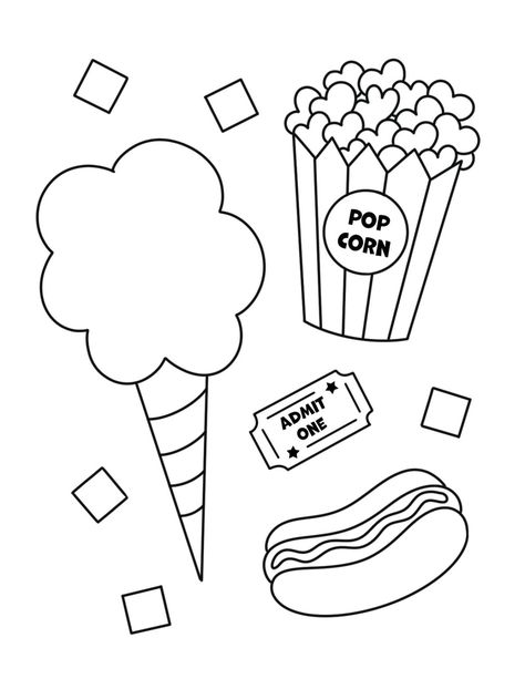 Fair Week Preschool Activities, Circus Coloring Sheets, Fair Lesson Plans Preschool, County Fair Coloring Pages, Carnival Art Preschool, Fair Themed Activities, Carnival Toddler Crafts, State Fair Crafts For Kids, State Fair Crafts For Toddlers