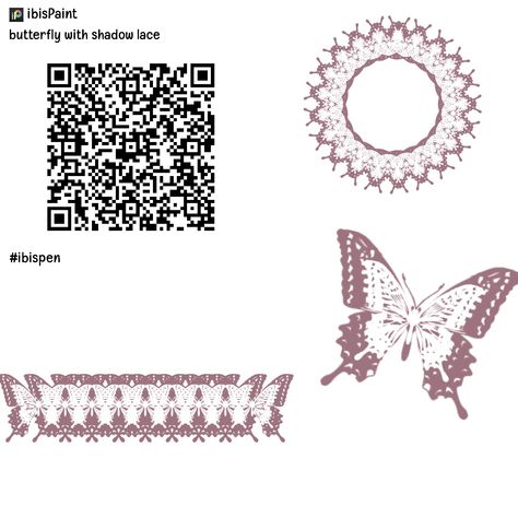 Can be used both as lace or just a normal butterfly Ibis Paint Lace Brush Qr Code, Lace Qr Code Ibis, Butterfly Brush Ibispaint, Ibis Paint Lace Brush, Ibis Paint Brush Code Lace, Lace Ibis Paint Brush, Lace Brush Ibispaint, Ibispaint Brush, Ibis Brushes