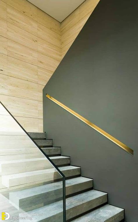 Stunning Staircase LED Lighting Ideas For Your Home | Engineering Discoveries Stairway Wall, Staircase Styles, Stairs Railing, Entryway Stairs, Stair Art, Home Engineering, Contemporary Stairs, Stairway Lighting, Staircase Handrail