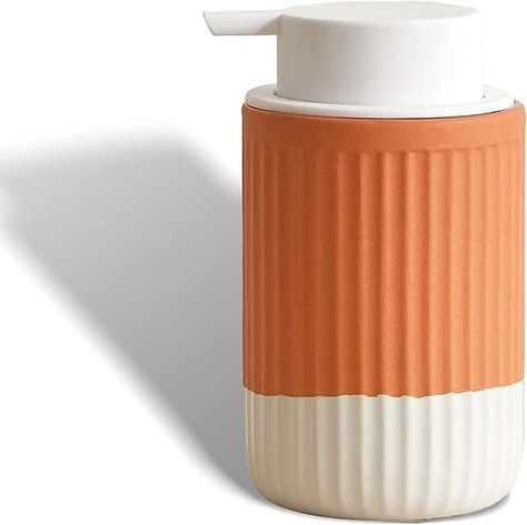 Amazon.com: ABBI NIMO Ceramic Hand Soap Pump Foam Dispenser Terracotta, Natural Rippled Bubble Up Foam Dispenser Bottle, 12 oz Orange Soap Foam Dispenser with White Pump, Bathroom Refillable Soap Dispenser : Home & Kitchen Foaming Hand Soap Dispenser, Soap Foam, Orange Soap, Ceramic Soap Dispenser, Foam Soap Dispenser, Bubble Up, Dish Soap Dispenser, Hand Soap Dispenser, Foam Soap