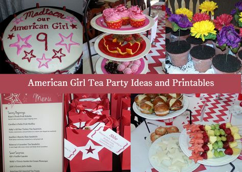 Tons of ideas including crafts, printable invitations, menus, gift tags for an American Girl Tea Party Birthday! American Girl Tea Party, Birthday Presents Ideas, Girls Tea Party Birthday, Birthday Recipes, American Girl Birthday Party, Doll Tea Party, American Girl Birthday, Doll Tutu, Diy Tutus