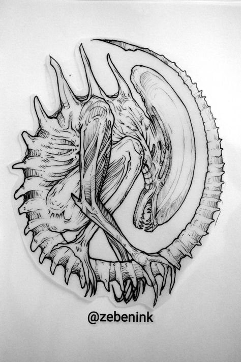 Alien Movie Drawing, Alien Queen Tattoo, Alien Tattoo Xenomorph Queen, Aliens Tattoo Design, Alien Flower Tattoo, Yautja Tattoo, Xenomorph Tattoo Design, Alien Xenomorph Art, Xenomorph Sketch