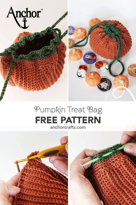 Halloween Decorations Crochet Patterns Free, Crochet Pumpkin Drawstring Bag, Crochet Pumpkin Purse Pattern Free, Jack O Lantern Crochet Bag, Pumpkin Bag Crochet Pattern Free, Fall Crochet Bag Pattern, Pumpkin Purse Crochet, Pumpkin Stitch Crochet, Pumpkin Bag Pattern