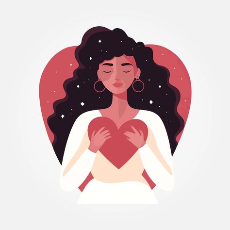 Self Love Illustration Vectors, Photos and PSD files | Free Download Self Love Cartoon Images, Love Yourself Illustration, Embrace Illustration, Selflove Illustration, Self Love Symbol, Feminine Illustration, Valentines Illustration, 23 And Me, Lover Girl