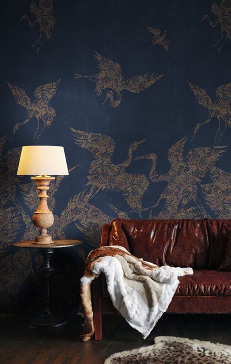 Blue Heron Wallpaper, Heron Wallpaper, Heron Bird, Wallpaper Luxury, Flamingo Wallpaper, Forest Wall Mural, Feature Wallpaper, Chinoiserie Wallpaper, Herons