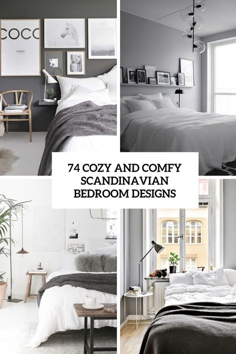 74 Cozy And Comfy Scandinavian Bedroom Designs Scandi Bedroom Ideas, Scandinavian Interior Design Bedroom, Dark Bookshelves, Scandinavian Style Bedroom, Bedroom Yellow, Design Interior Modern, Cozy Scandinavian, Scandi Bedroom, Bedroom Scandinavian