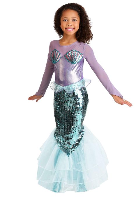 Girls Mermaid Costume, Fairy Tale Costumes, Mermaid Kids, Mermaid Halloween, Mermaid Outfit, Purple Mermaid, Princesa Disney, Mermaid Costume, Pretty Purple