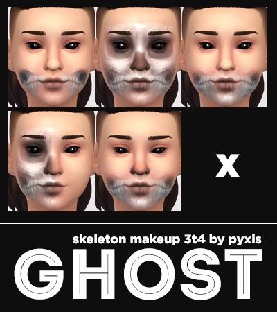 **UPDATE 1/15/2017: This has been updated for the toddler patch and will now show up for toddlers. #s4cc #s4mm #ts4cc #ts4mm Sims 4 Bones Cc, Sims 4 Halloween Makeup Cc, Sims 4 Cc Skull Makeup, Sims 4 Cc Skull Decor, Ts4 Ghost Cc, Skeleton Cc Sims 4, Sims 4 Reaper Cc, Sims 4 Skull Cc, Sims 4 Scary Cc