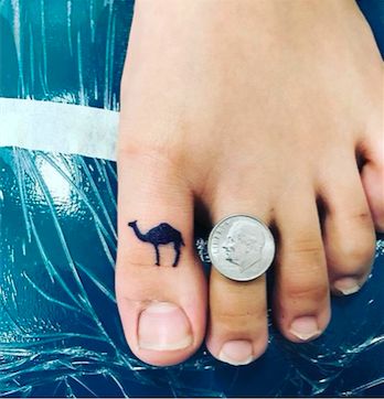 The Tiny Camel Animal Tattoos Ideas, Camel Tattoo, Cool Animal Tattoos, Toe Tattoo, Toe Tattoos, Tiny Dinosaur, Animal Ideas, Tiny Elephant, Tiny Cats