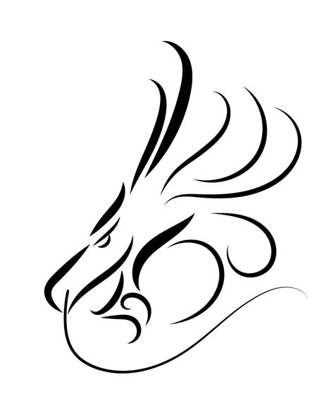 Line art vector of A dragon head. Dragon Line Art Simple, 2024 Dragon Design, Chinese Dragon Line Art, Chinese Dragon Doodle, Dragon Line Art Tattoo, Line Art Dragon, Line Dragon Tattoo, Dragon Line Drawing, Dragon Line Art