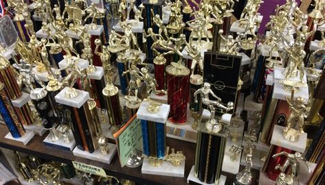 Repurposed Trophy Ideas, Upcycle Old Trophies, Diy Trophies Ideas, Repurpose Trophies Ideas, Old Trophy Repurpose, Repurpose Old Trophies, Trophy Repurpose Ideas, What To Do With Old Trophies, Old Trophy Ideas What To Do With