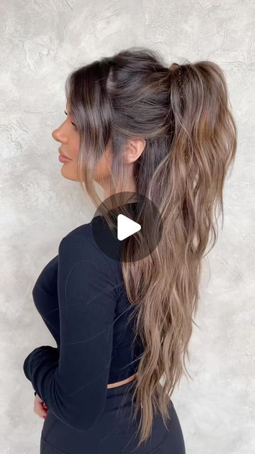 Chrissy Ellingson Rasmussen on Instagram: "Half up claw clip hair hack 😎💫 @briellebiermann wearing 22 inch @habithiddenextensions & @habithairx comfort wefts in caramel brownie & boston cream pie 🤩 habithairx.com" Tape In Extensions Ponytail, Hairdos With Clip In Extensions, Halo Hair Extensions Half Up, Claw Clip Bridesmaid Hair, Half Updo With Claw Clip, Hair Styles For Extensions, Updo With Clip In Extensions, Half Up Half Down Hair With Clip, Messy Half Up Half Down Hair