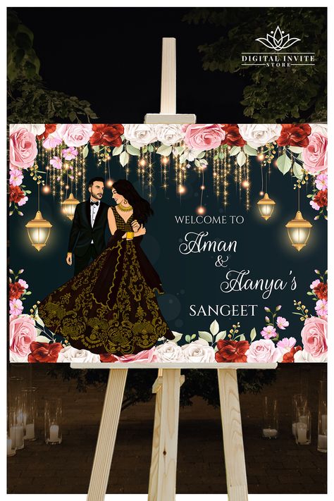 Printing & Personalising your own Welcome Wedding Signs or Punjabi Wedding welcome sign Indian template instant download has been made a super easy process by us specially for busy brides that save the valuable wedding-prep time while still giving you the complete Hindu Wedding welcome template & stationery of your dreams for your Wedding Reception Entry Sign!

You can print your Reception Party decor Sign Board or Indian Reception Welcome Signage décor where ever you choose! Sangeet Board Ideas, Sangeet Welcome Board Ideas, Ladies Sangeet Decoration, Sangeet Welcome Board, Sangeet Signage, Sangeet Decor Ideas, Sikh Wedding Decor, Sangeet Ideas, Mehandi Ceremony