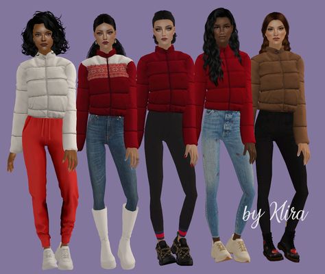 Sims2 Cc, Dear Love, Sims 3 Mods, Sims Clothes, Ts2 Cc, Short Puffer Jacket, Long Puffer Jacket, The Sims 2, Long Puffer