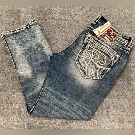 Brand New With Tags Rock Revival Jeans Mens 42x32 Blue River Alt Straight Distressed Western Rodeo Rock Revival Jeans Mens, New Technology Gadgets, Western Rodeo, Blue River, Rock Revival Jeans, Jeans Mens, Jeans Rock, Technology Gadgets, Rock Revival