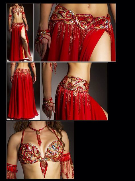 Belly Dancer Outfits, Attendance Tracker, Egyptian Clothing, Belly Dancer Costumes, Streetwear Chic, Salsa Dress, Red Costume, Beautiful Casual Dresses, Dancers Outfit