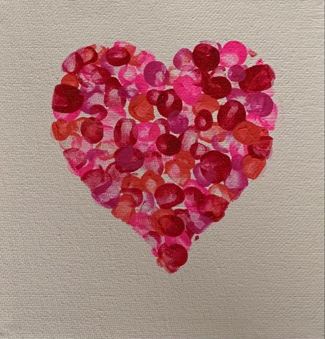 Thumb Painting Aesthetic, Finger Painting Aesthetic, Thumb Print Flowers, Hand Heart Painting, Finger Paint Ideas, Hand Painting Kids, Fingerprint Art Ideas, Thumb Print Heart, Pinting Ideas