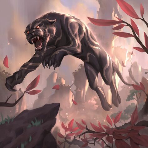 Fantasy Black Panther Animal, Werepanther Art, Fantasy Familiars Animals, Fantasy Panther Art, Panther Fantasy Art, Black Panther Animal Art, Fantasy Big Cat, Fantasy Panther, Crop Pics