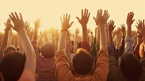 Photo raising of hands by a group of ind... | Premium Photo #Freepik #photo #cheer-up #people-cheering #happy-people #young-people People Worshipping Background, People Worshipping In Church, Worship Hands, People Worshipping, People In Church, Raise Hand, Worship Images, Drums Wallpaper, Praise Hands