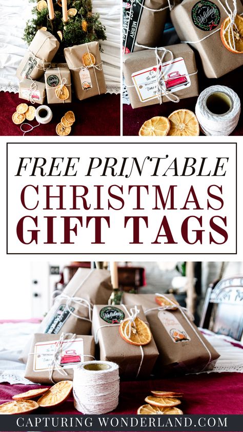 Add a personal touch to your holiday gifts with these beautifully designed Christmas gift tags - and the best part? They're free printables! With multiple styles and designs to choose from, you're sure to find the perfect tag to match your wrapping paper and holiday decor. Simply download, print, and attach to your gifts for a special touch that shows you put thought into every detail. Save money and time while adding a festive touch to your gifts with these free Christmas gift tags! Free Christmas Gift Tags, Free Printable Christmas Gift Tags, Christmas Gift Tags Free, Merry Christmas Gift Tags, Handmade Holiday Gifts, Free Printable Gift Tags, Easy Handmade, Christmas Gift Tags Printable, Easy Christmas Gifts