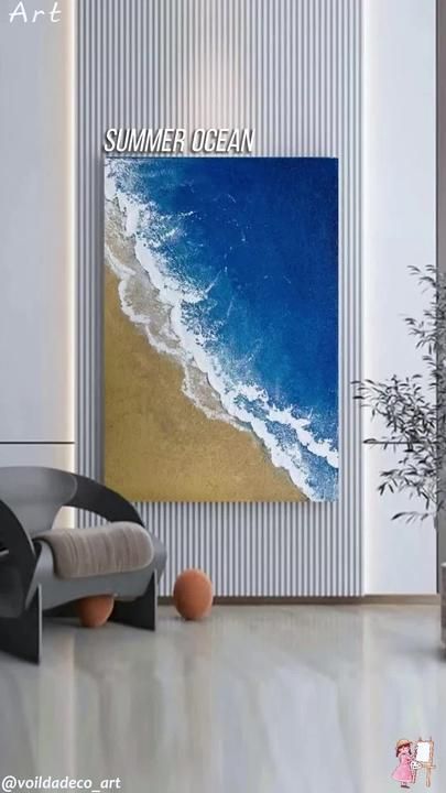 Ocean Art Painting, Beach Art Painting, Diy Abstract Canvas Art, Abstract Art Diy, Diy Canvas Wall Art, Kunst Inspiration, Soyut Sanat Tabloları, Abstract Art Painting Diy, Painting Art Lesson