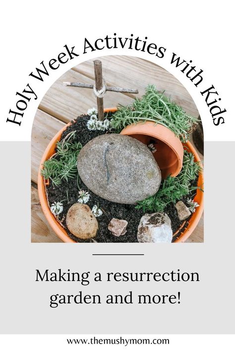 Resurrection Gardens For Kids, Homeschool Easter Crafts, Resurrection Sunday Activities, Resurrection Day Crafts For Kids, Mini Resurrection Garden, Easter Activity For Kids Church, Resurrection Day Activities, Garden Tomb Craft, Easy Resurrection Crafts