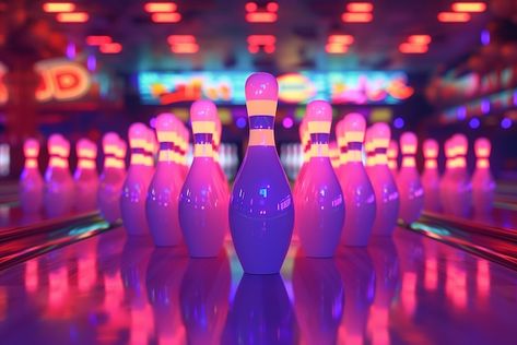 Bowling Alley, Neon Lights, Neon Lighting, Bowling, Graphic Resources, Neon