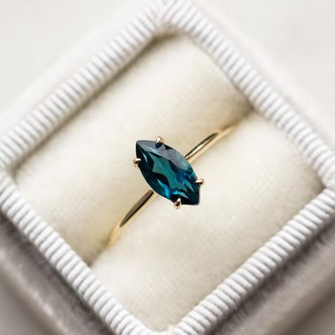 Blue Topaz Ring Sterling Silver, London Topaz Ring, Marquise Cut Engagement Ring, India Style, Blue Engagement Ring, Birthday Gift Ring, Ring Marquise, Marquise Ring, Alexandrite Engagement Ring