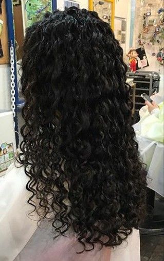 Naturally Curly Black Hair, Black 2c Hair, Black Dyed Curly Hair, Black Permed Hair, 3b Long Hair, Curly Hair Back View, Jet Black Curly Hair, Long Black Curls, Very Long Curly Hair