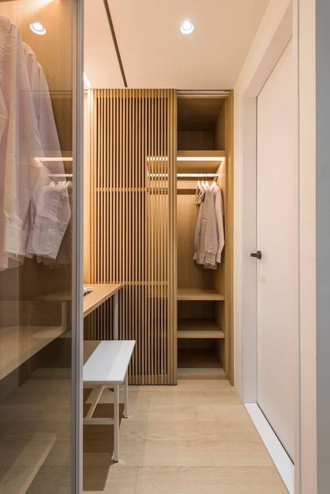 33 DESIGNS FOR INTERIOR SLIDING DOORS - clever, stylish, and right on trend — Gatheraus Japanese Walk In Closet, Muji Wardrobe, Japandi Walk In Closet, Muji Apartment, Bedroom Wardrobe Ideas Sliding Doors, Eco Bedroom, Muji Bedroom, Japandi Style Interior Design, Modern Sliding Door