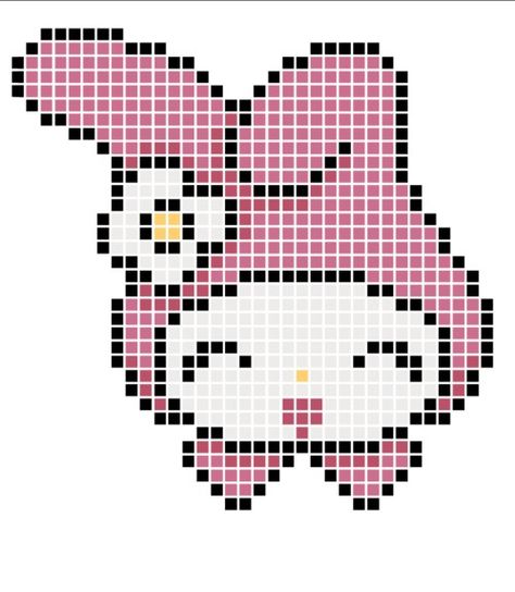 My Melody Pixel Art Grid, Flores Pixel Art, My Melody Pixel Art, Arte Hippy, Square Drawing, Art Pixel, Pixel Drawing, Pixel Art Grid, Kitty Drawing