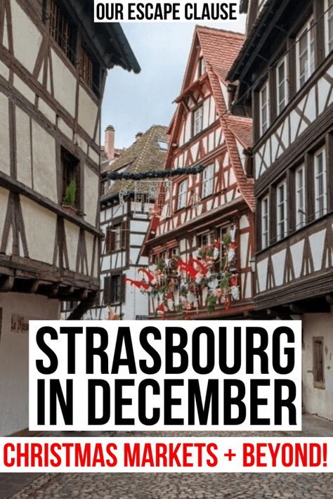 Everything you need to know about visiting Strasbourg in December, including all about the Strasbourg Christmas markets!  strasbourg in december | strasbourg in winter | christmas markets in strasbourg | strasbourg christmas markets | best christmas markets in france | france in winter | alsace christmas markets | alsace in winter | things to do in strasbourg in winter | what to do in strasbourg in winter | strasbourg winter travel guide France In Winter, Strasbourg Christmas, France Itinerary, Winter Things, Christmas In Europe, Best Christmas Markets, Christmas Markets Europe, France Travel Guide, Strasbourg France