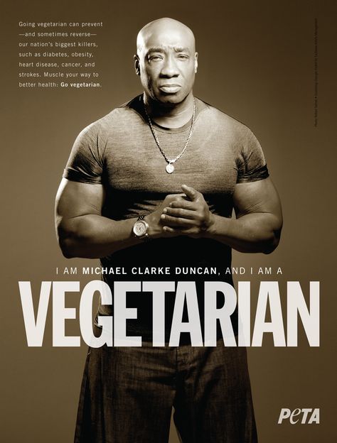 Michael Clarke Duncan: 'I Am a Vegetarian' #celebs #peta #vegetarian Michael Clarke Duncan, John Coffey, Vegan People, Michael Clarke, Famous Vegans, Vegan Athletes, Vegan Quotes, Why Vegan, Going Vegetarian