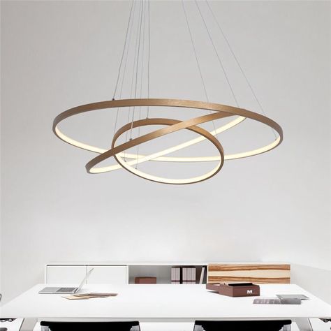 Modern LED Pendant Light Black Ring Ceiling Light 3 Circles 80+60+40cm Ring Chandelier, Circle Light, Acrylic Ring, Acrylic Led, Pendant Light Design, Antique Chandelier, Metal Pendant Light, Room Lighting, Black Pendant Light