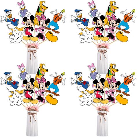 PRICES MAY VARY. 【Package Included】 Our Mickey party table centerpiece set includes 32pcs wooden sticks, 3 sheets glue points and 32pcs cards in 8 different patterns. 【Easy to Use】 Just attach the cardstock patterns onto the wooden sticks with glue points, then put it on your favorite display area, you’ll get a cute centerpiece sticks table toppers set! Super easy to decorate your party, save your time and effort. 【Widely Use】 Mouse themed table centerpiece decorations are suitable for most even Kids Party Centerpieces, Mickey Mouse Theme Party, Mickey Mouse Crafts, Mickey Decorations, Mickey Mouse Clubhouse Birthday Party, Decor Centerpieces, Mickey Birthday Party, Birthday Table Decorations, Mickey Mouse Theme