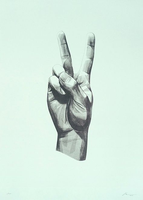 Gestures Peace by Hellovon || Print Club London Motion Design, Screen Printing Studio, Soft Mint, London Clubs, London Print, Hand Art, Sell Out, Online Gallery, Unframed Prints