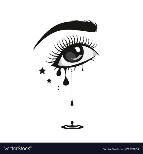 Eye With Tear Drawing, Crying Eyes, Tears Art, Tears In Eyes, Google Eyes, Sketches Doodles, Eye Illustration, Art Sketches Doodles, Tear Drops