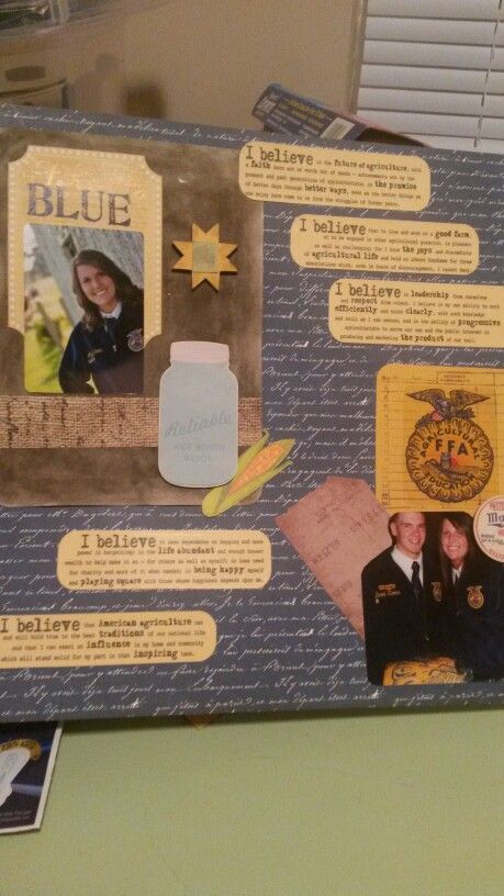 Ffa Scrapbook Ideas, Ffa Scrapbook, Officer Party, Senior Scrapbook Ideas, Beginner Scrapbooking, Graduation Party Planning, Scrapbooking Pages, Creative Memories Scrapbooking, School Scrapbook