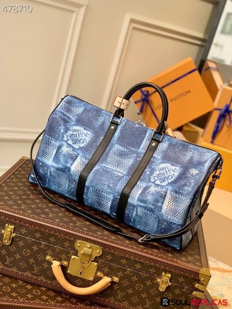 Louis Vuitton Keepall Bandouliere 50 Damier Salt Canvas Ocean Blue For Men. Men-s Bags. Travel Bags 19.7in/50cm LV N50059 Check more at https://www.soulreplicas.com/louis-vuitton-keepall-bandouliere-50-damier-salt-canvas-ocean-blue-for-men-men-s-bags-travel-bags-19-7in-50cm-lv-n50059 Blue For Men, Product Catalogue, Replica Designer Handbags, Model Design, Chanel Purse, Louis Vuitton Keepall, Dior Handbags, Gucci Belt, Evening Clutch Bag