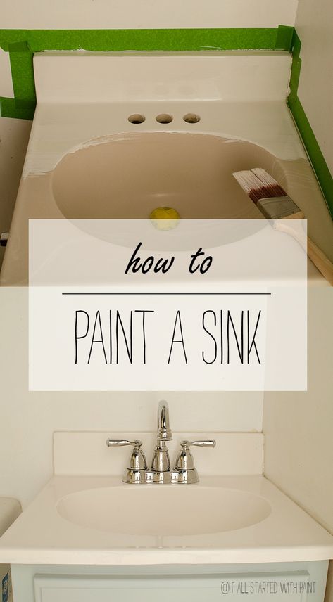 How To Paint A Sink Paint A Sink, Painting A Sink, Bathroom Update, Bathroom Redo, Bad Design, Diy Interior, Bathroom Renos, Updating House, Cool Ideas