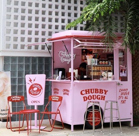 Food Stand Aesthetic, Cute Food Stall, Mini Cafe Ideas, Cafe Stall, Mini Food Truck, Foodtrucks Ideas, Boutique Patisserie, Funny Cakes, Food Stall Design