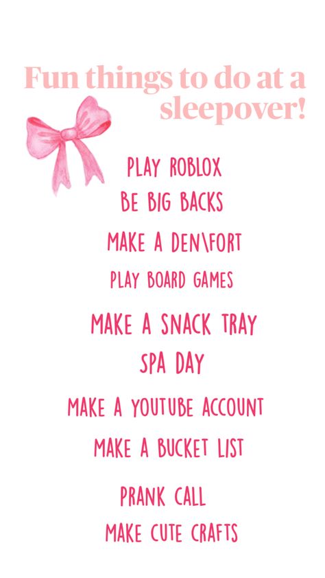 #sleepover#fun#friends Thing To Do On A Sleepover, Actives To Do With Friends, Things To Do At A Sleepover With Sister, Ultimate Christmas Sleepover, Themes For Sleepovers, Sleepover List Things To Do, Actually Fun Things To Do At A Sleepover, What To Do At A Birthday Sleepover, Sleepover Agenda