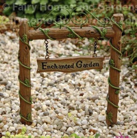 Fairy Garden Sign, Garden Archway, Vegetable Garden Planner, Fairy Garden Furniture, Jardim Diy, Enchanted Fairy, Fairy Garden Crafts, Fairy Garden Designs, Faeries Gardens