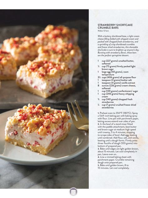 Strawberry Shortcake Crumble, Shortcake Crumble, Spring Time Desserts, Crumble Bars, Freeze Dried Strawberries, Cream Cheese Filling, Sweets Recipes, Fresh Strawberry, Strawberry Shortcake