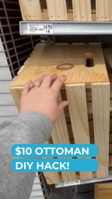 Woodworking Crafts Michaels Crafts Diy, Furniture Recycle, Ottoman Diy, Diy Storage Ottoman, Dollar Store Home Decor, Backyard Crafts, Upcycle Crafts, Diy Projects For The Home, Diy Ottoman